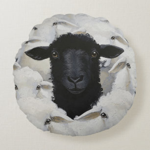 Baa-tle of Individuality Round Pillow
