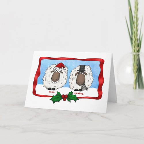 Baaa Humbug Cartoon Sheep Christmas Card