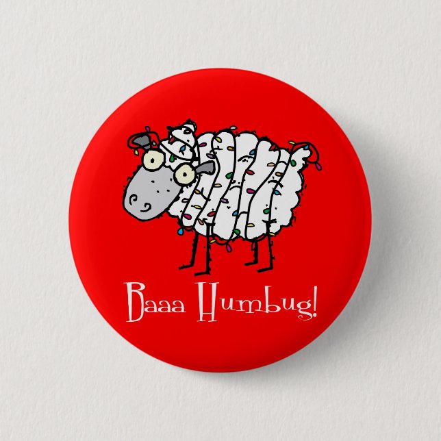 Baaa Humbug Christmas Button (Front)