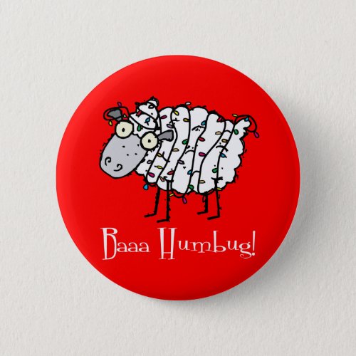 Baaa Humbug Christmas Button