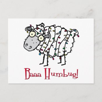 Baaa Humbug Christmas Holiday Postcard by christmasgiftshop at Zazzle
