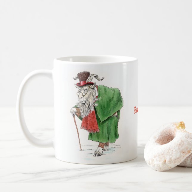 Baaa, Humbug! Ebeneezer Scrooge Goat Mug (With Donut)