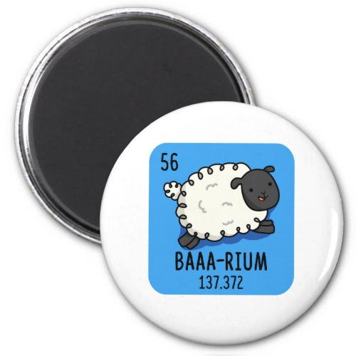 Baaa_Rium Funny Sheep Chemistry Pun Magnet