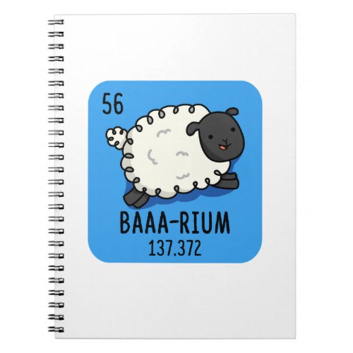 Baaa_Rium Funny Sheep Chemistry Pun Notebook