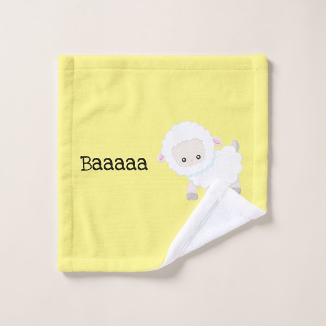 Baaaa Cute Fluffy Lamb Sheep Wash Cloth (Wash Cloth)