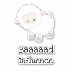 Baaaad Influence Personalized Cute Lamb Sheep Sticker