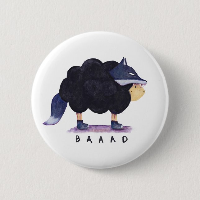 'Baaad Baaad Black Sheep' Button (Front)
