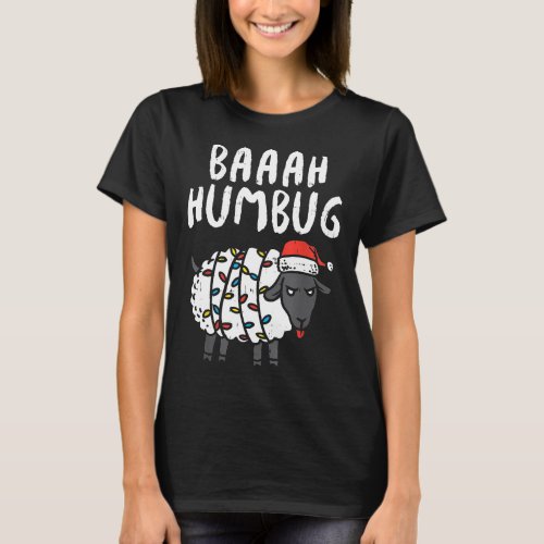 Baaah Humbug Sheep Xmas Lights Funny Anti Christma T_Shirt