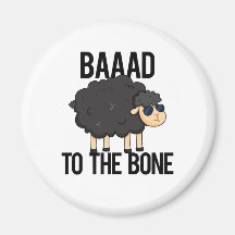 Baad To The Bone Funny Black Sheep Pun