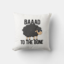 Baad To The Bone Funny Black Sheep Pun