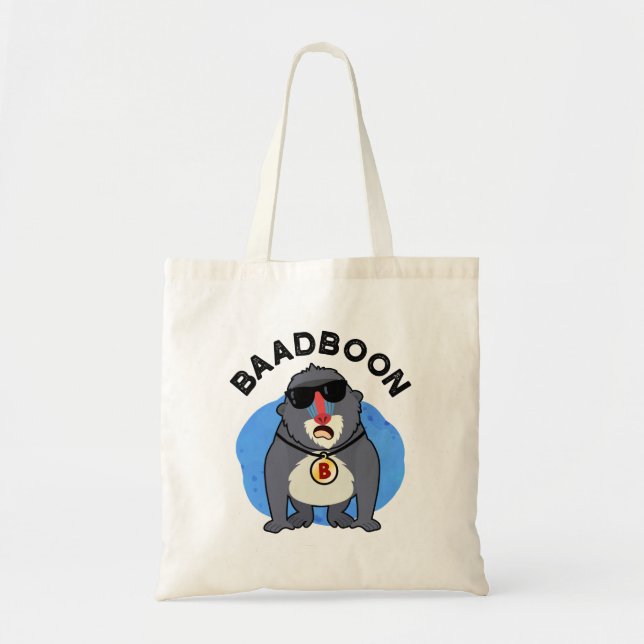 Baadboon Funny Bad Baboon Pun  Tote Bag (Front)