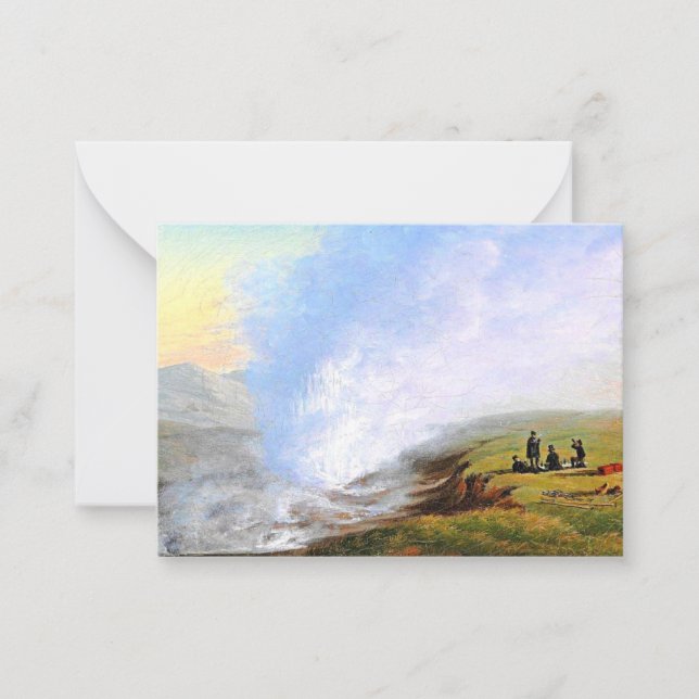 Baagoe - Wanderers Picnicking near Uxahver Iceland Note Card (Front)