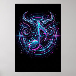 BAAL Gothic Horned Note Poster — Music Wall Art