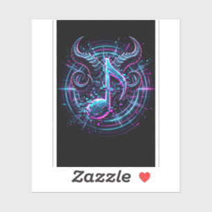 BAAL Gothic Horned Note Sticker — Music Vinyl