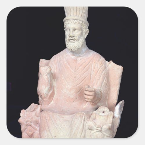 Baal Hammon seated on his throne Square Sticker