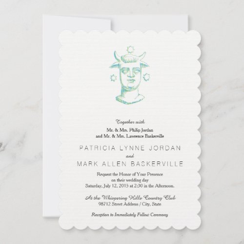 Baal letterpress style two colors invitation
