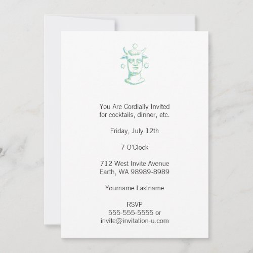 Baal letterpress style two colors invitation