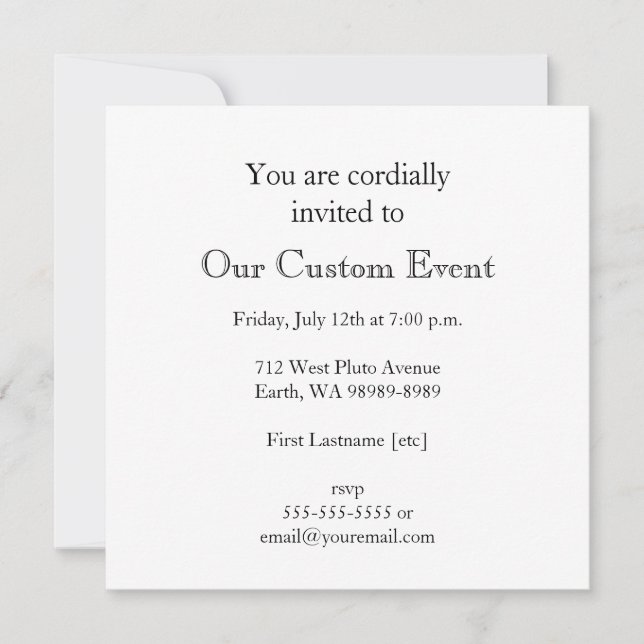 Baal (letterpress style, two colors) invitation (Front)