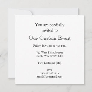 Baal (letterpress style, two colors) invitation