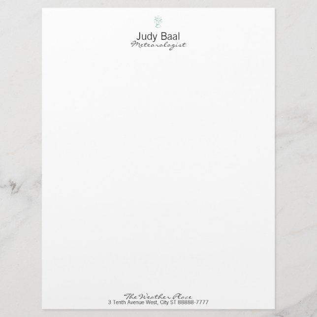 Baal (letterpress style, two colors) letterhead (Front)