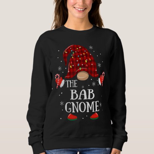 Bab Gnome Buffalo Plaid Matching Family Christmas Sweatshirt