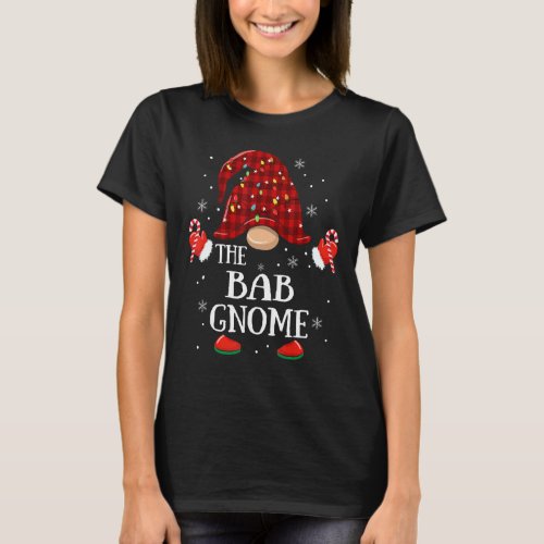 Bab Gnome Buffalo Plaid Matching Family Christmas T_Shirt