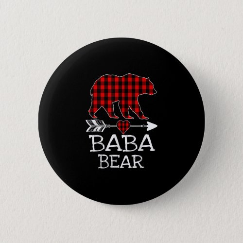 Baba Bear Red Plaid Buffalo Arrow Christmas Pajama Button