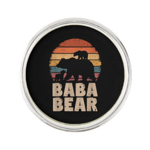 Baba Bear Vintage Retro Funny Father's Day Lapel Pin