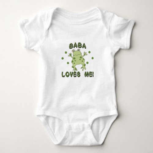 Baba Loves Me Frog Baby Bodysuit