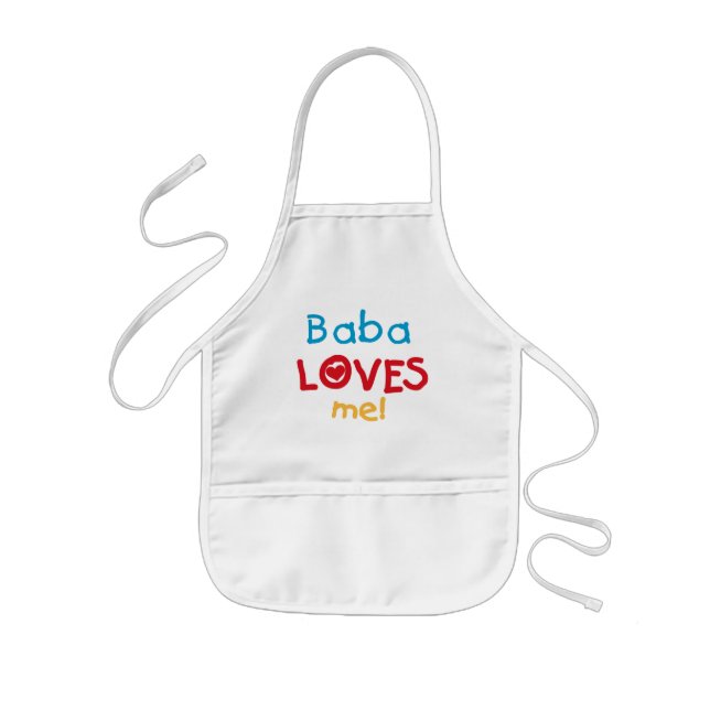 Baba Loves Me T-shirts and Gifts Kids' Apron (Front)