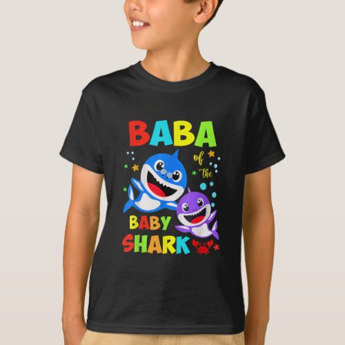 Baba Of The Baby Shark Birthday Baba Shark  T_Shirt