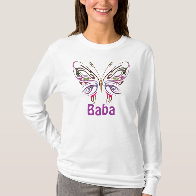 Baba Personalized Butterfly T-Shirt (Front)