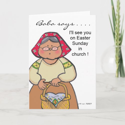 Baba Says to Personalize by Vera Trembach Holiday Card