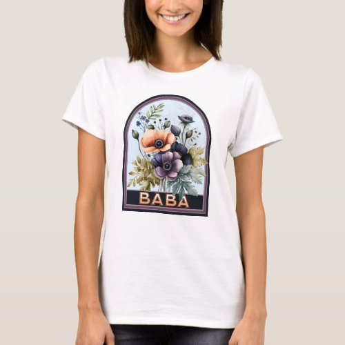 Baba Vintage Floral Grandmother T_Shirt