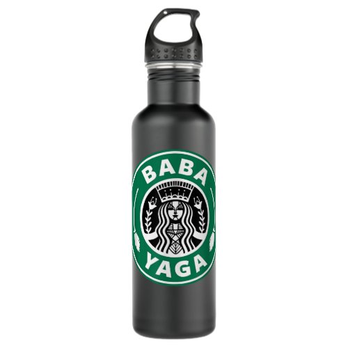 BABA YAGA Coffee Brewing Slavic Witch Halloween Po Stainless Steel Water Bottle