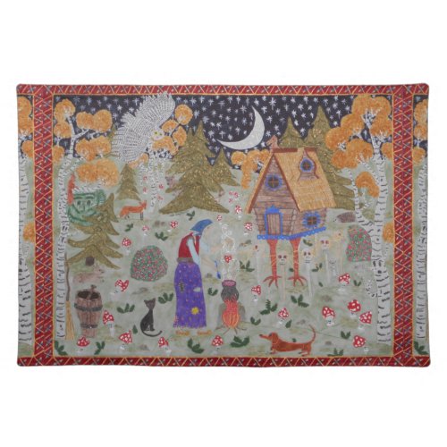 Baba Yagas Enchanted Forest Cloth Placemat