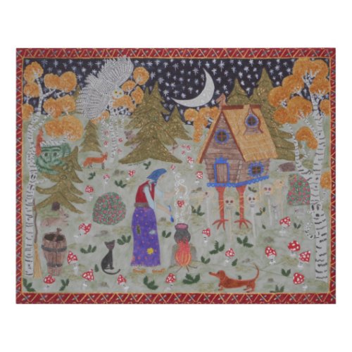 Baba Yagas Enchanted Forest Faux Canvas Print