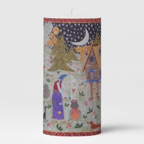 Baba Yagas Enchanted Forest Pillar Candle