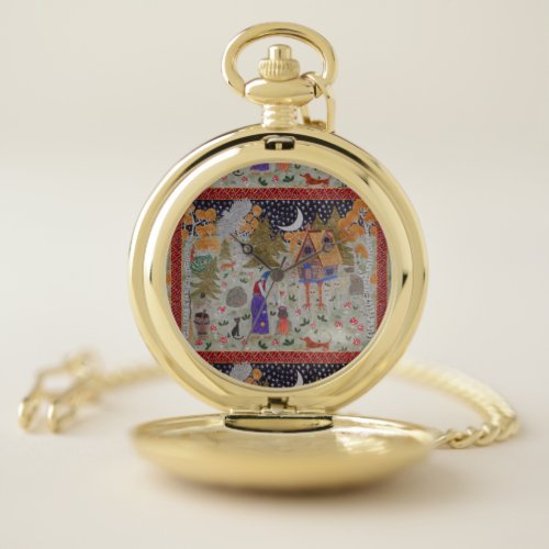 Baba Yagas Enchanted Forest Pocket Watch