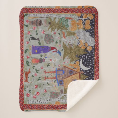 Baba Yagas Enchanted Forest  Sherpa Blanket