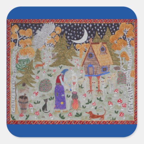 Baba Yagas Enchanted Forest Square Sticker