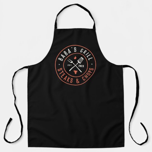 Babas Grill Personalized Year Established Apron