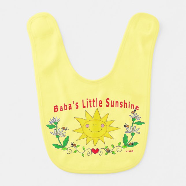 Baba's Little Sunshine Ukrainian folk art Bib (Front)