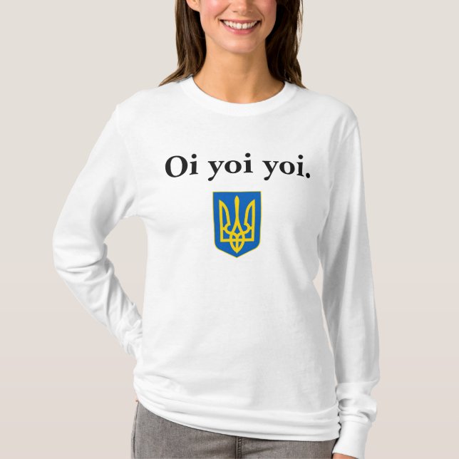 Baba's Ukrainian Oi Yoi Yoi Tryzub Maternity Shirt (Front)