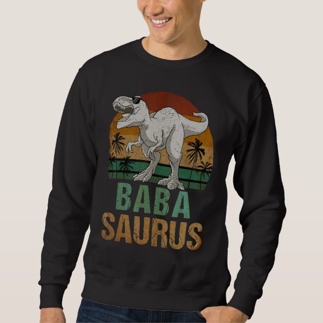 Babasaurus Dinosaur Baba Saurus Vintage Father's D Sweatshirt (Front)