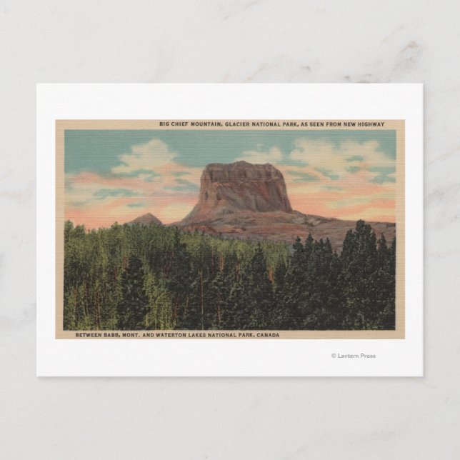 Babb, MT - View of Big Chief Mountain from Hwy Postcard (Front)