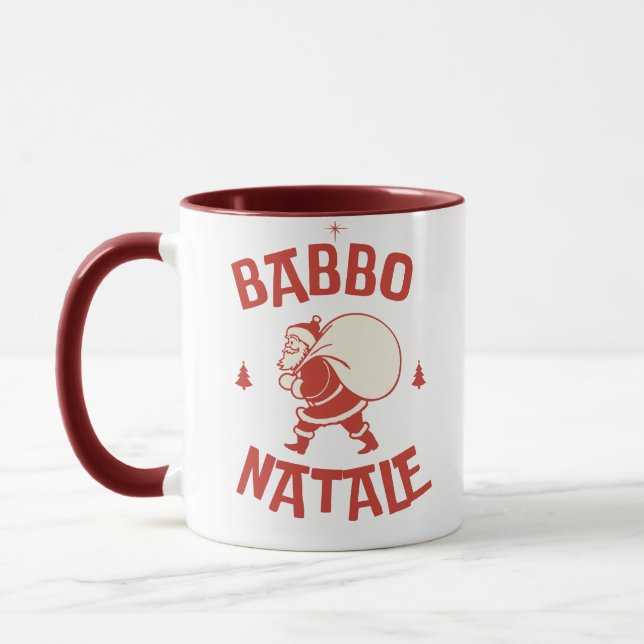 Babbo Natale Italian Santa Renna Merry Christmas Mug (Left)