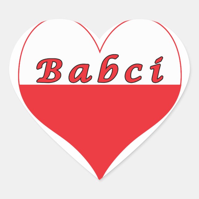 Babci Polish Heart Heart Sticker (Front)