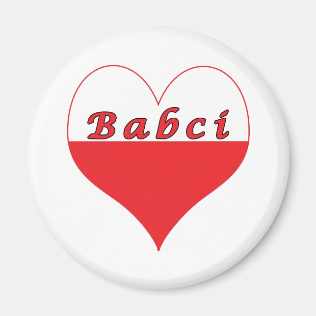 Babci Polish Heart Magnet (Front)