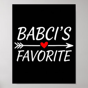 Babci’s Favorite Child Quote Heart Polish Grandma Poster